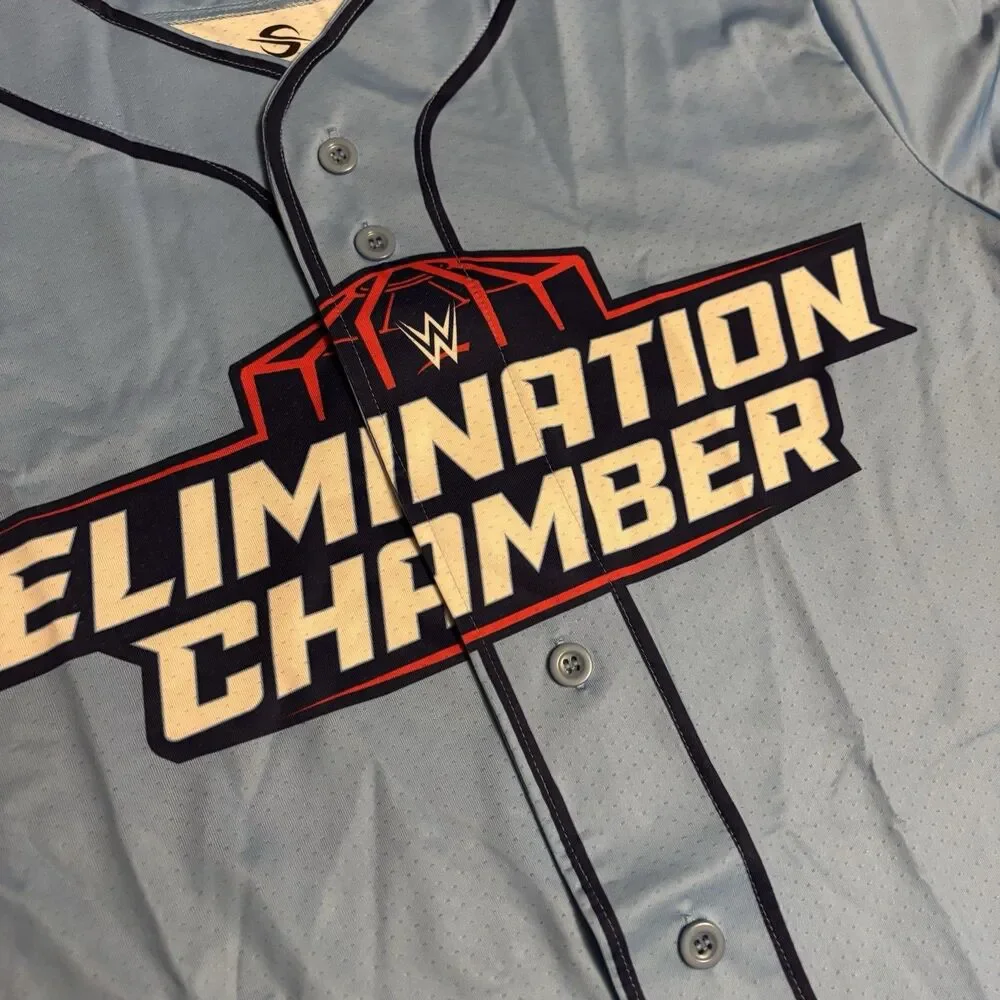 WWE Elimination Chamber Blue Jersey Toronto 25 ProSphere Mens Large NWT